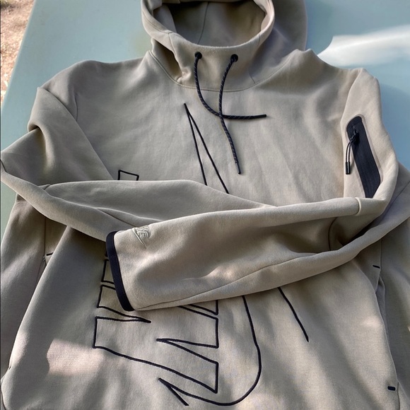 Men's Beige Hoodie with Black Accents - Picture 1 of 3